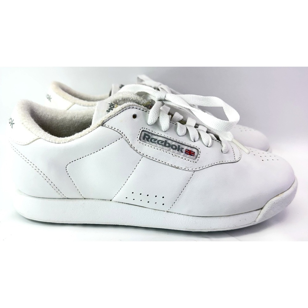 Reebok Princess White Leather Sneakers Womens 7.5 Classic Casual Shoes